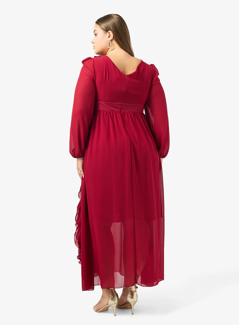 ايلا بلس فستان مقاس كبير بتصميم - وزهور متدرجة